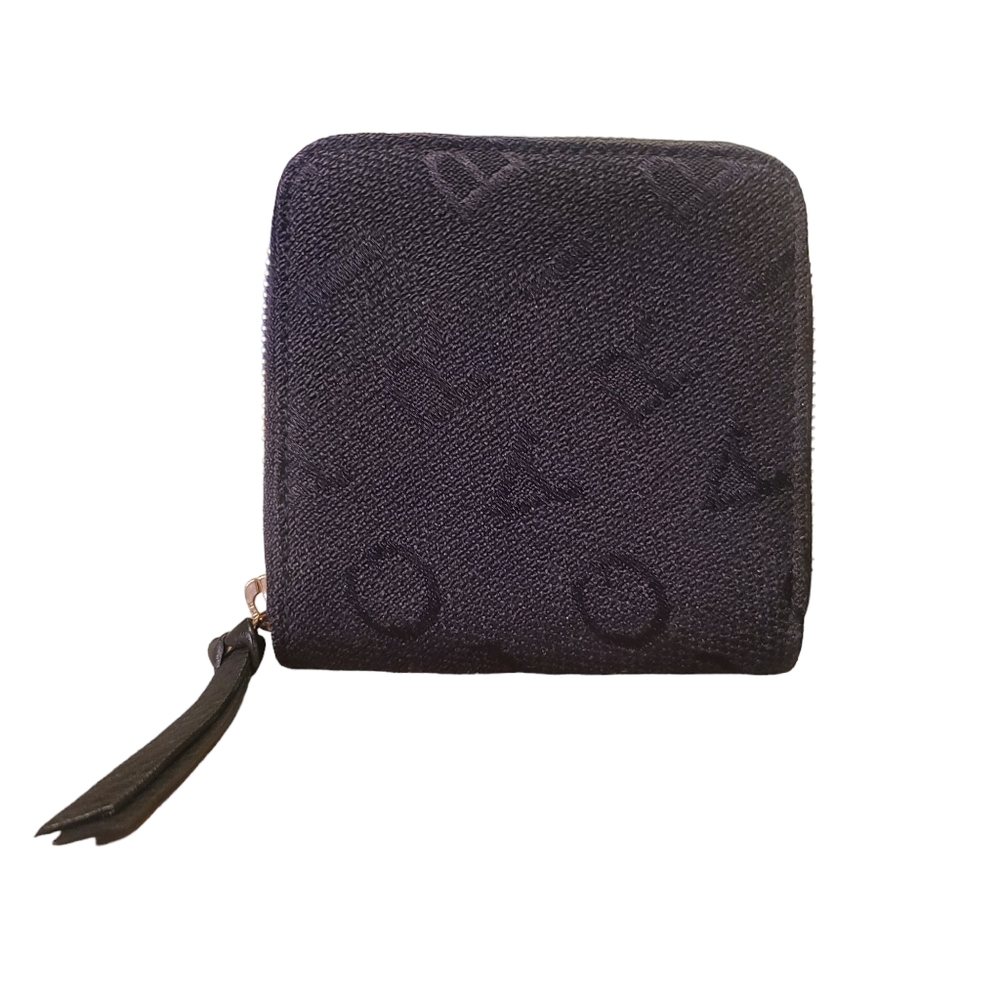 BVLGARI LOGOMANIA CANVAS & LEATHER ZIP WALLET - Picture 1 of 12